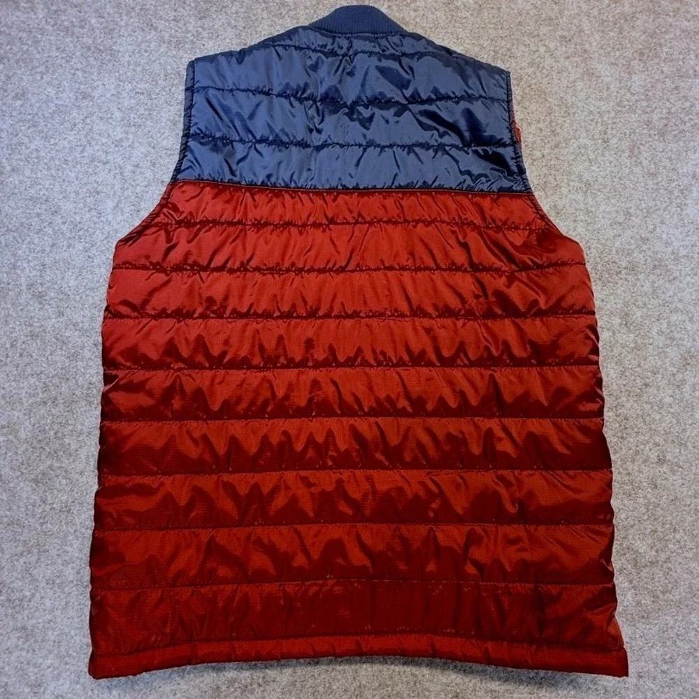 Sonoma Red Navy Blue Colorblock Quilted Puffer Vest Ripstop Size M Transistional